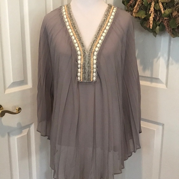 Willow & Clay beaded sheer top - Picture 1 of 6